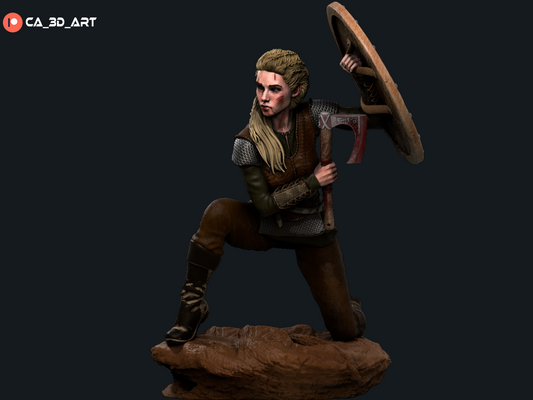 Lagertha style Shield Maiden Girl resin kit – Unpainted 3D Printed Model kit