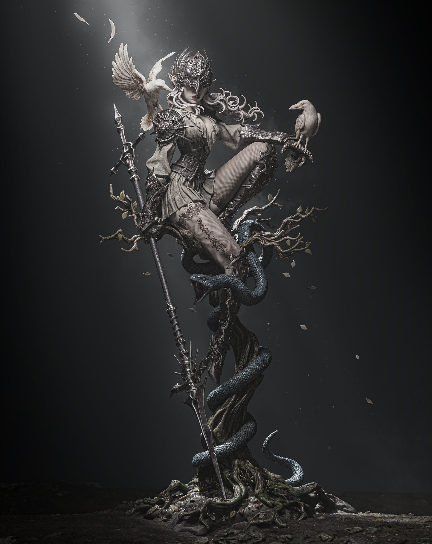 Lenora, Queen of Crows resin kit – Unpainted 3D Printed Model kit