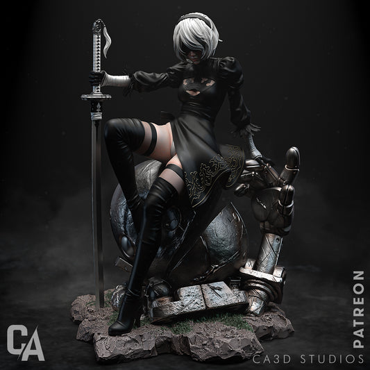 2b style Android Warrior Girl resin kit – Unpainted 3D Printed Model kit