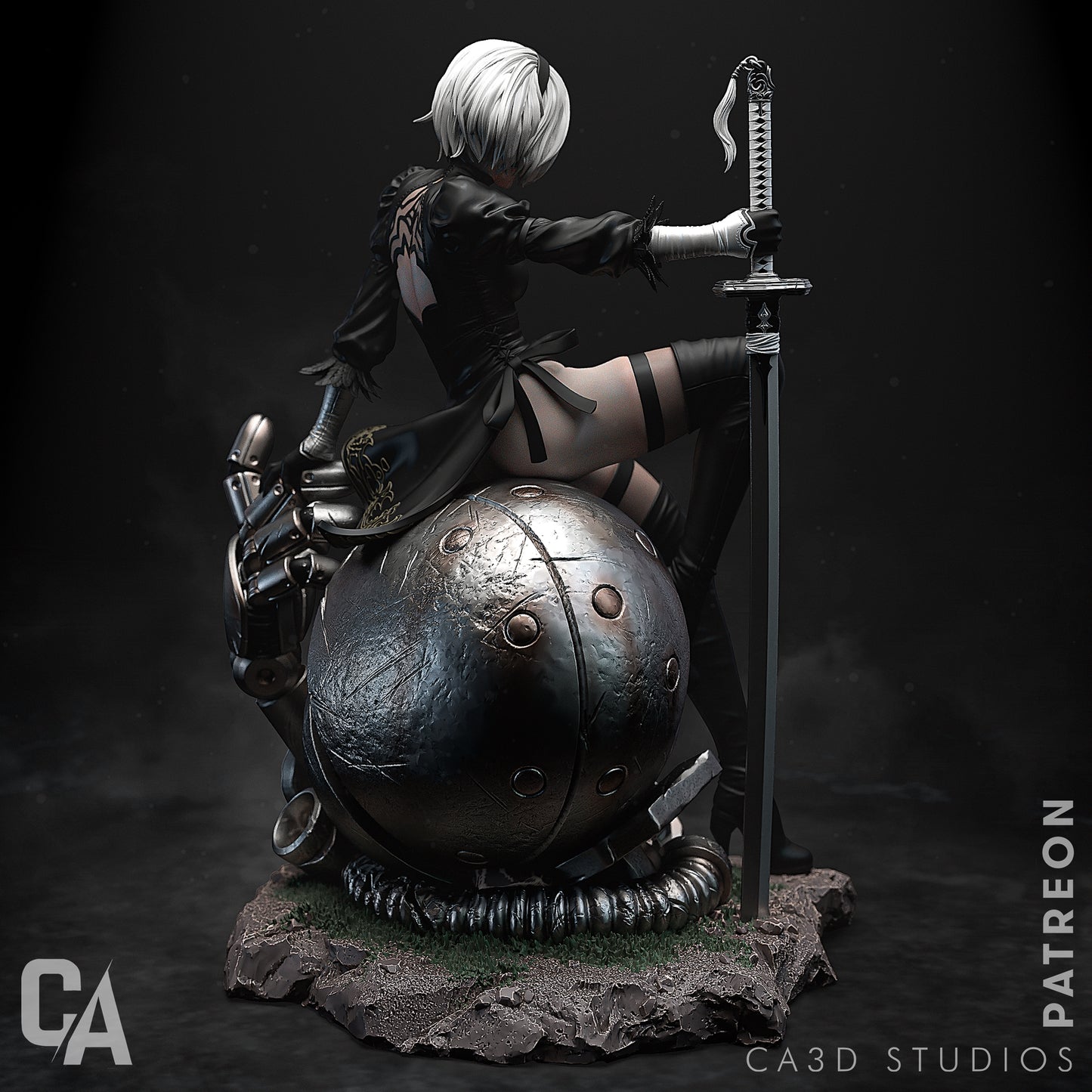 2b style Android Warrior Girl resin kit – Unpainted 3D Printed Model kit