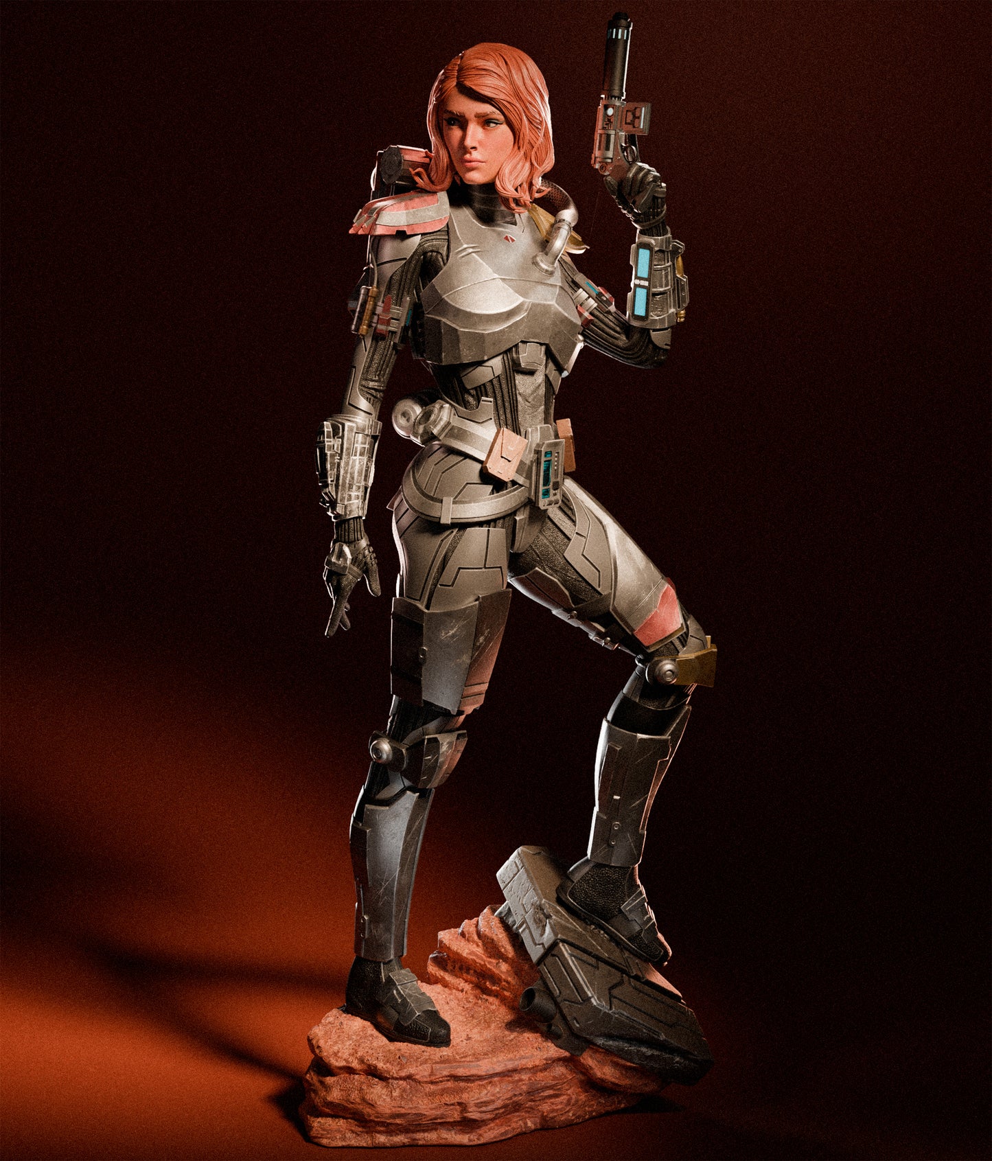 Shae Vizla style Flame Commando Girl resin kit – Unpainted 3D Printed Model kit