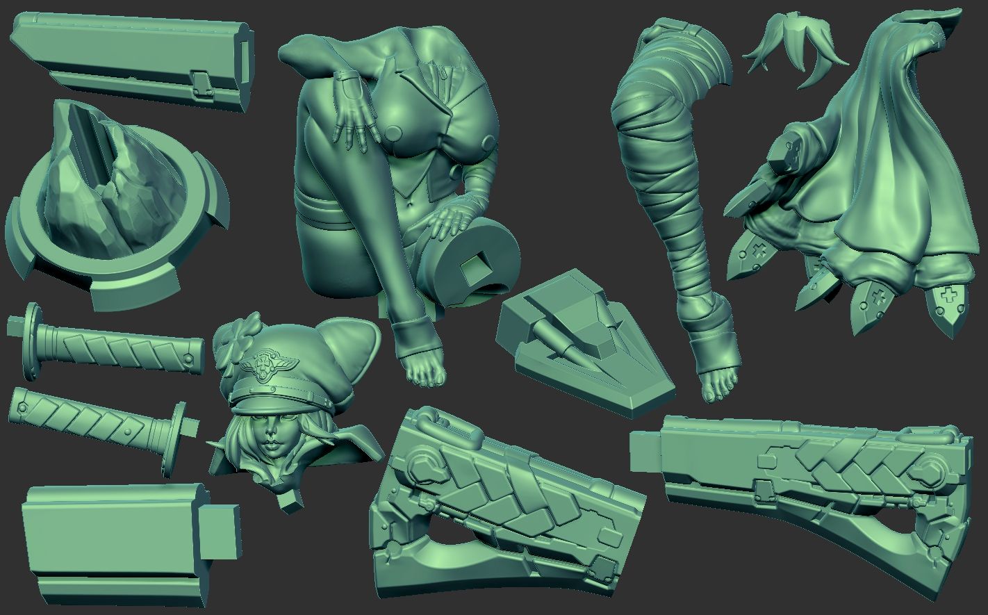 Ramlethal style Executioner’s Rest Girl resin kit – Unpainted 3D Printed Model kit
