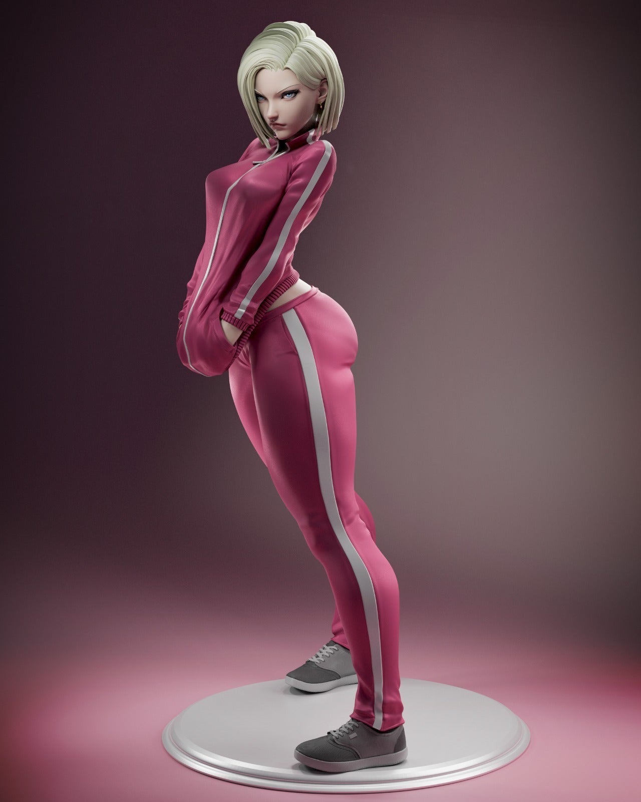 Street Android 18 Style Dragon Ball Anime Unpainted Resin Garage Kit (1/6-1/12)