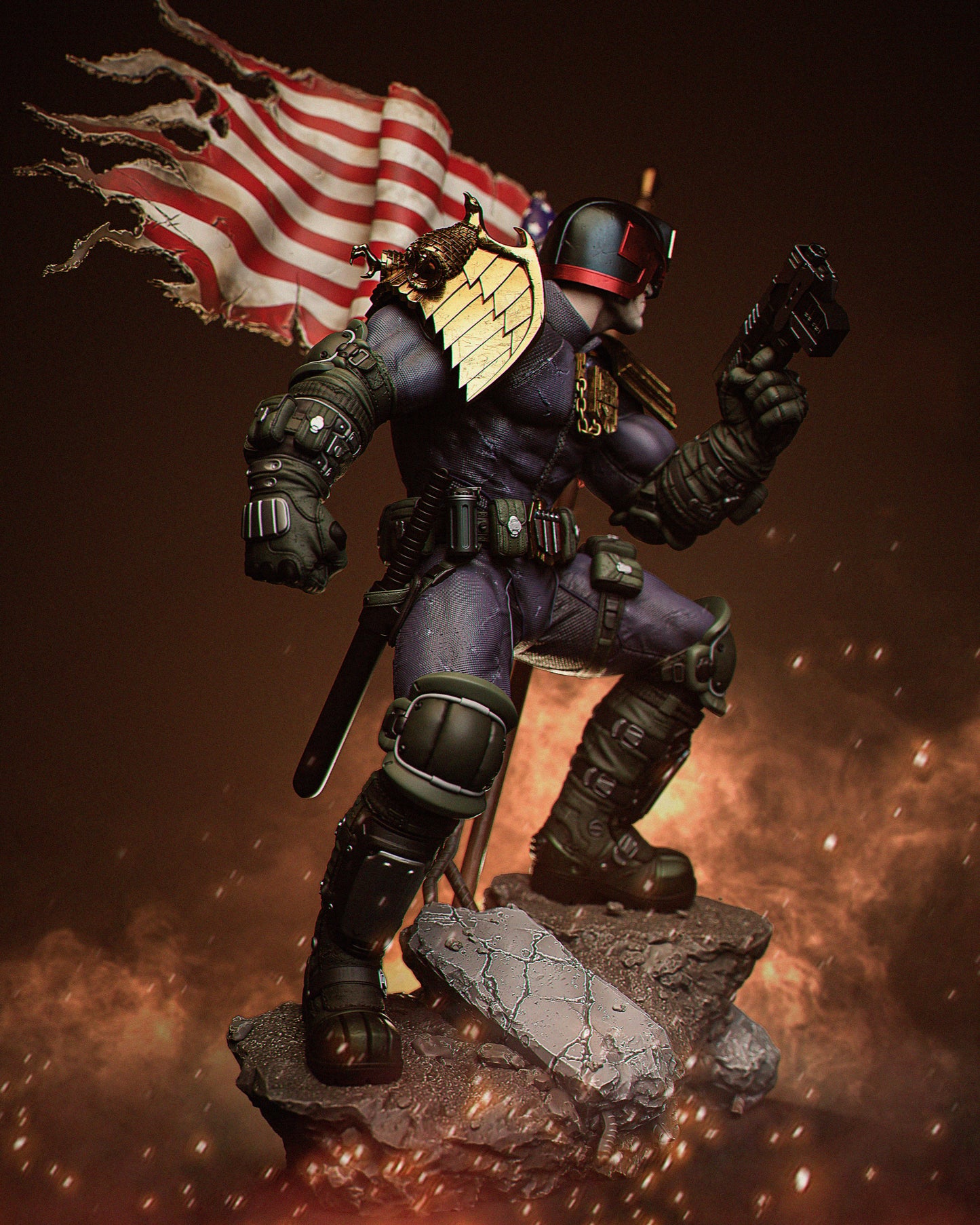 Judge Dredd style Lawbringer resin kit – Unpainted 3D Printed Model kit