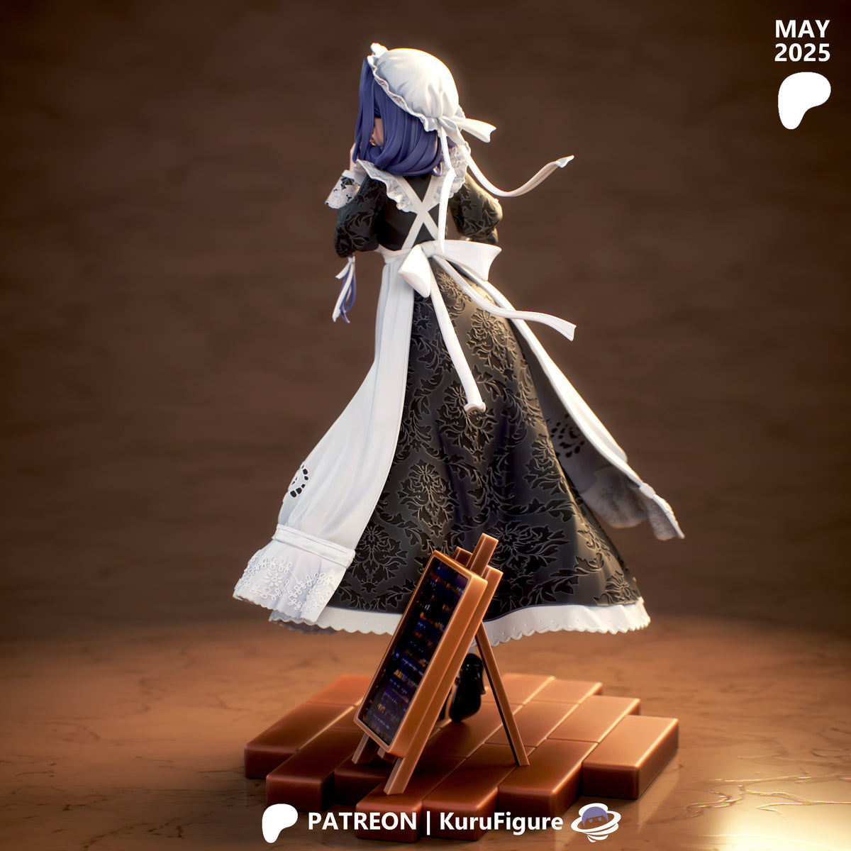 Maid Ouro Kronii Style VTuber Unpainted Resin Garage Kit (1/6-1/12)