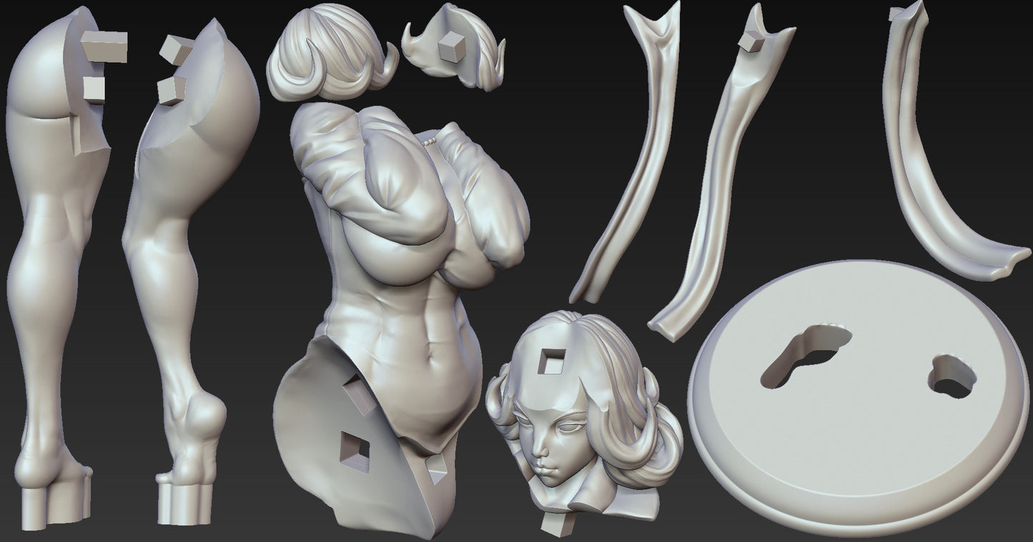 Tatsumaki style Psychic Tornado Girl resin kit – Unpainted 3D Printed Model kit