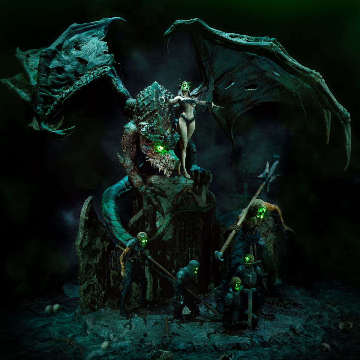 Necromancer Queen Dark Fantasy Unpainted Resin Garage Model Kit (1/4-1/12)