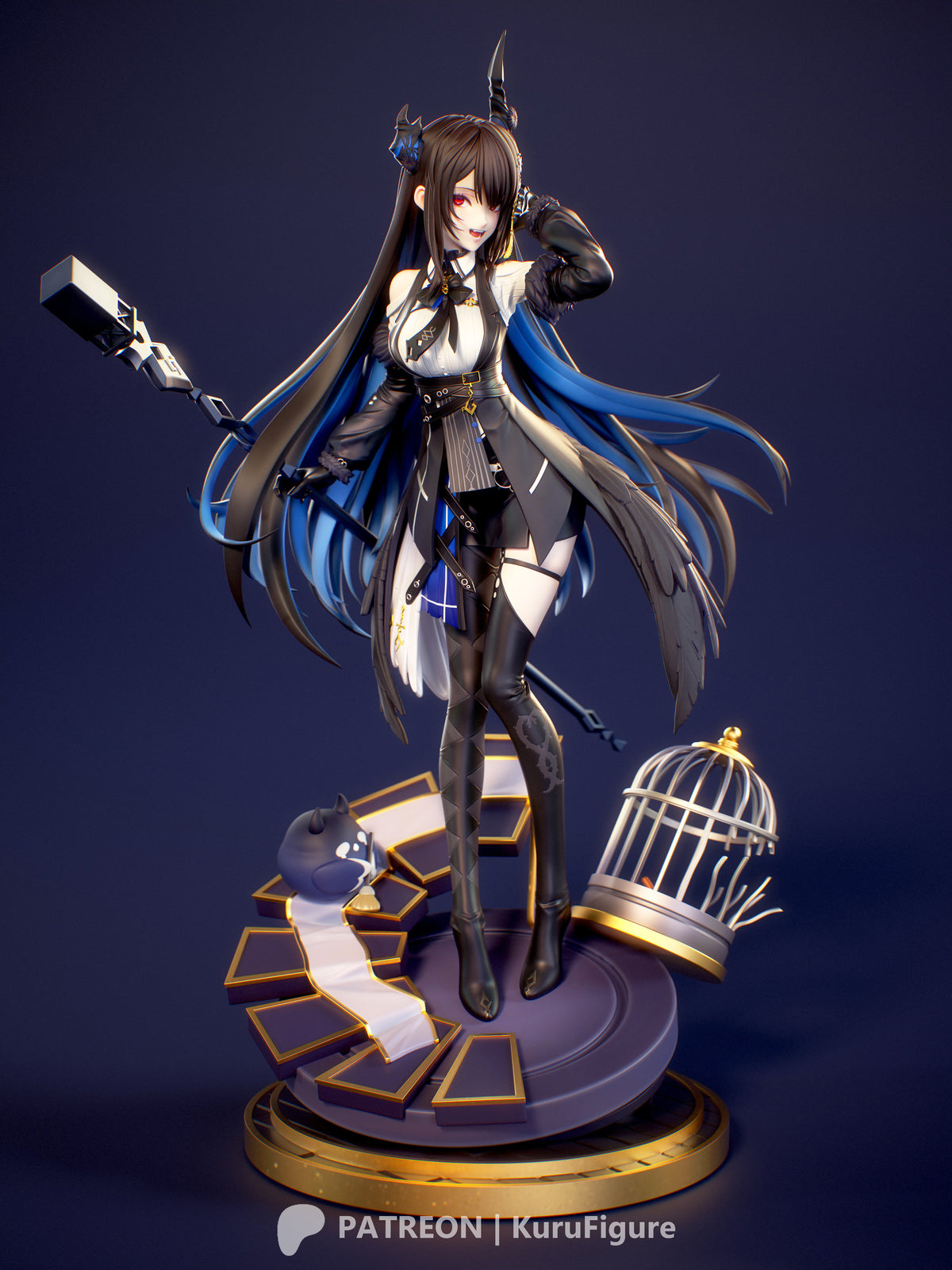 Nerissa Ravencroft Style VTuber Unpainted Resin Kit (1/6-1/12)