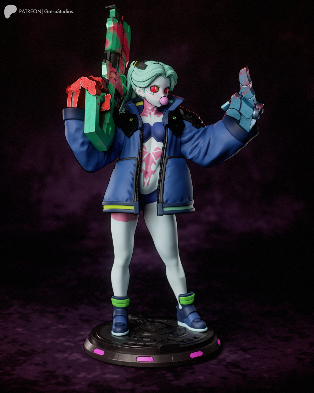 Bubblegum Rebecca Style Cyberpunk Edgerunners Unpainted Resin Kit (1/6-1/12)