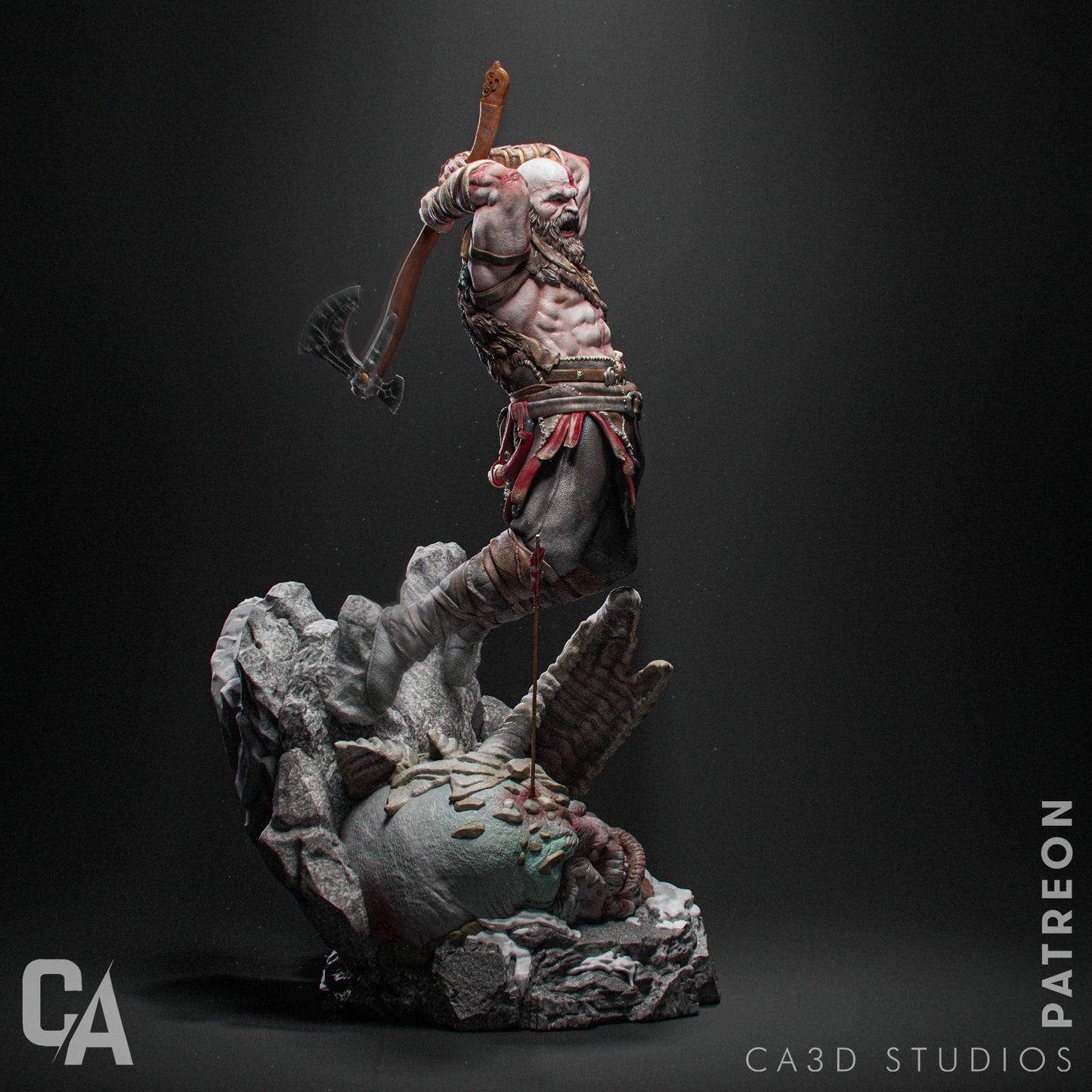 Kratos style Godslayer resin kit – Unpainted 3D Printed Model kit