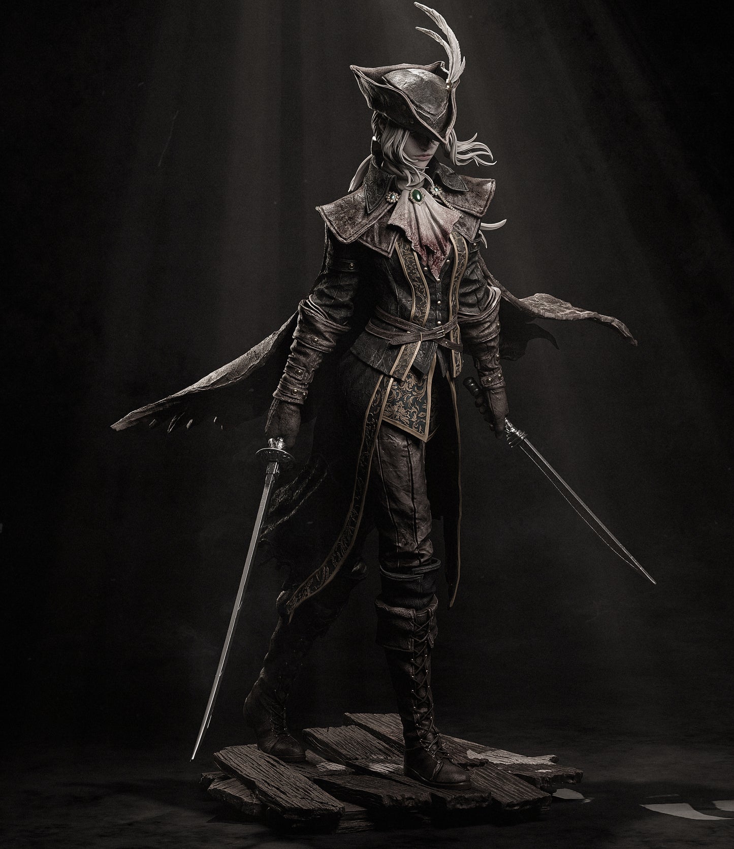 Old Hunter Lady Maria Style Bloodborne Unpainted Resin Garage Kit (1/6-1/12)