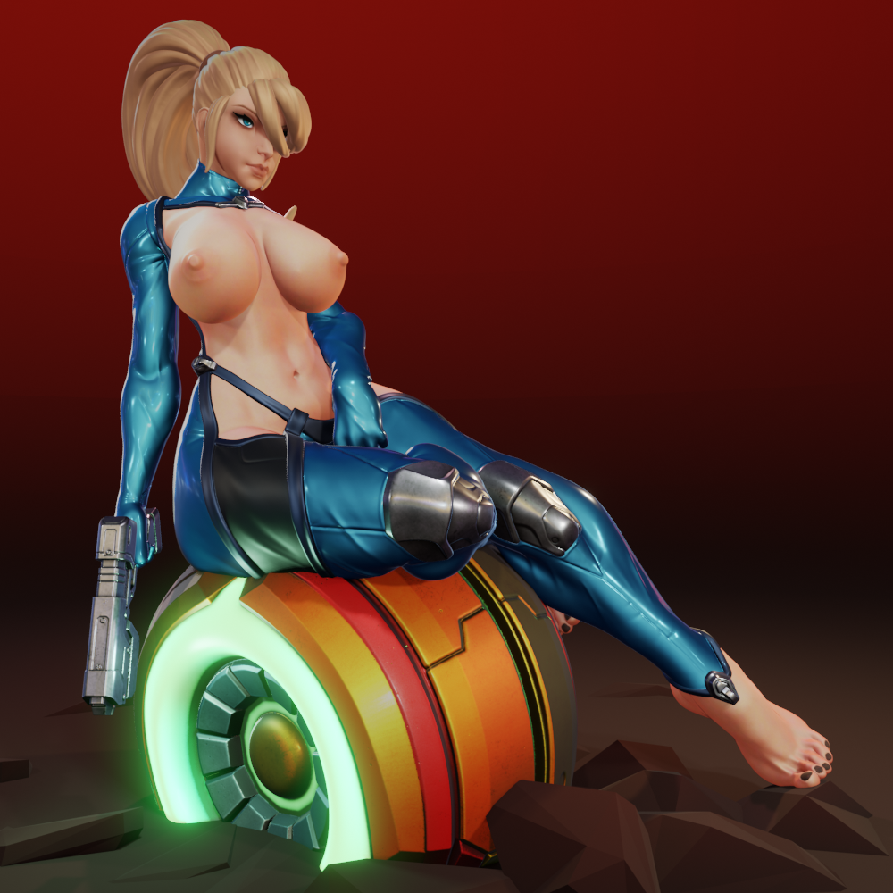 Samus style Galactic Huntress Girl resin kit – Unpainted 3D Printed Model kit