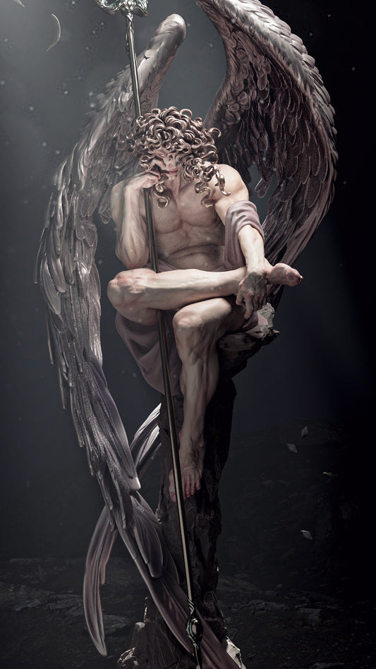 Sorrowful Fallen Angel Fantasy Unpainted Resin Garage Model Kit (1/6-1/12)