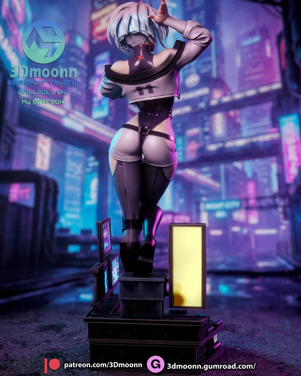 Netrunner Lucy Style Cyberpunk Edgerunners Unpainted Resin Kit (1/6-1/12)