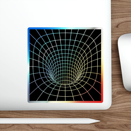 Holographic Grid Tunnel Sticker - Cyberpunk Vaporwave Webcore Glitch Edgerunners Astro Punk Event Horizon Aesthetic Decal sticker
