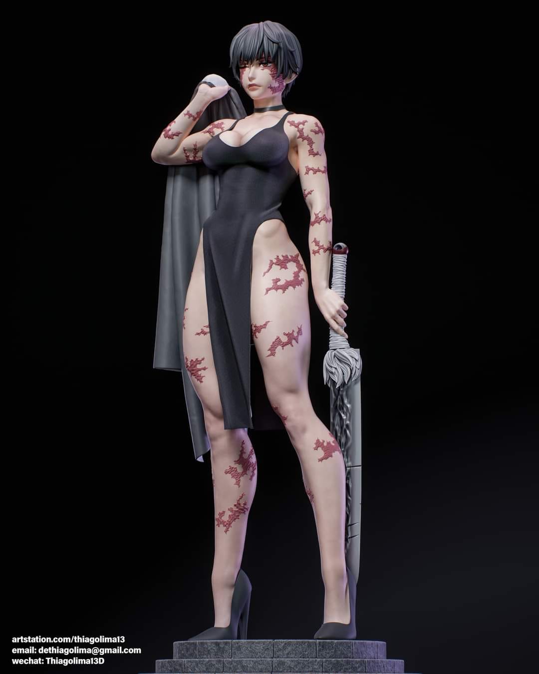 Maki Zenin Style Jujutsu Kaisen Casual Unpainted Resin Garage Kit (1/6-1/12)