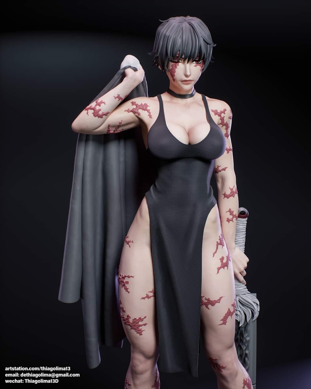 Maki Zenin Style Jujutsu Kaisen Casual Unpainted Resin Garage Kit (1/6-1/12)