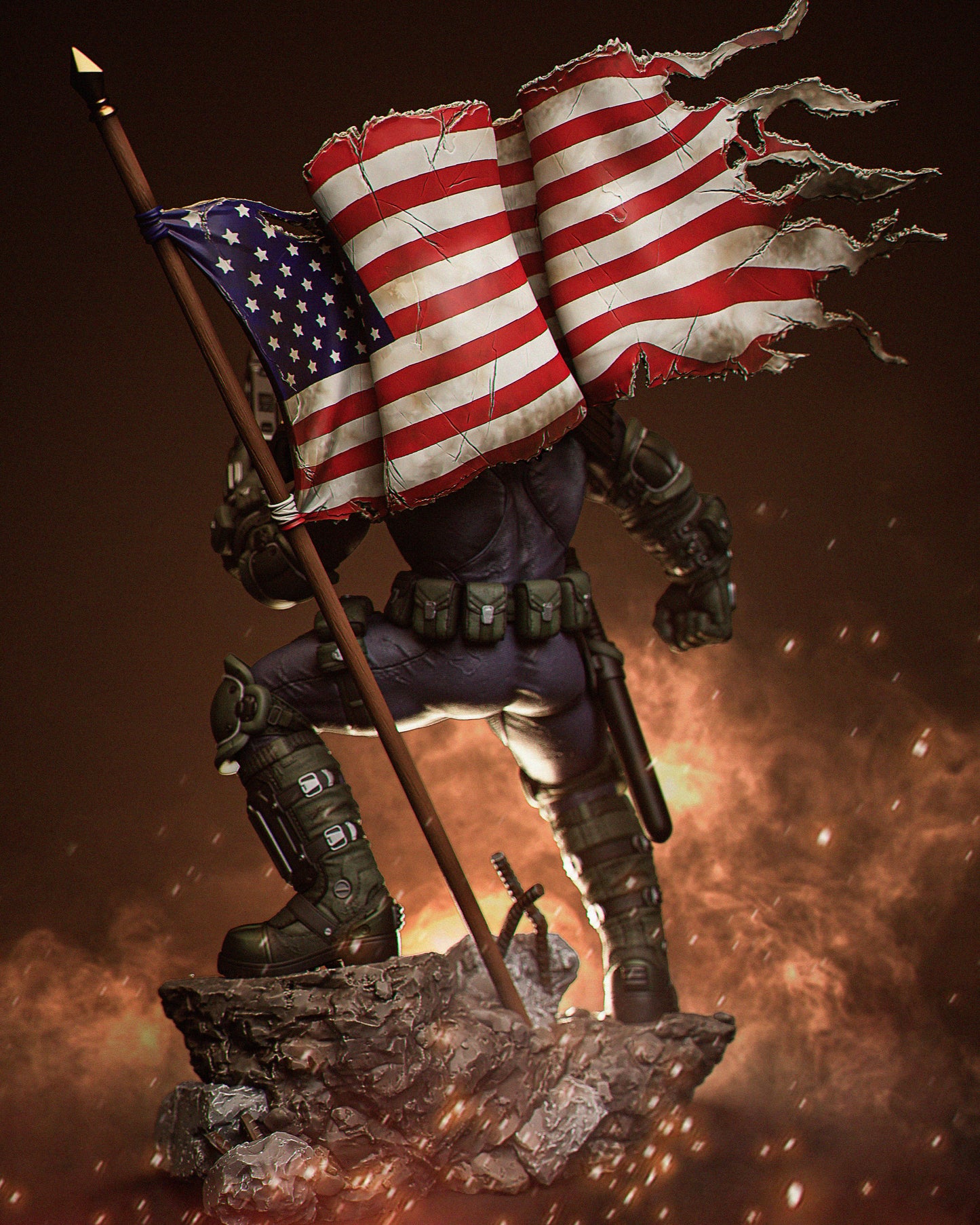 Judge Dredd style Lawbringer resin kit – Unpainted 3D Printed Model kit