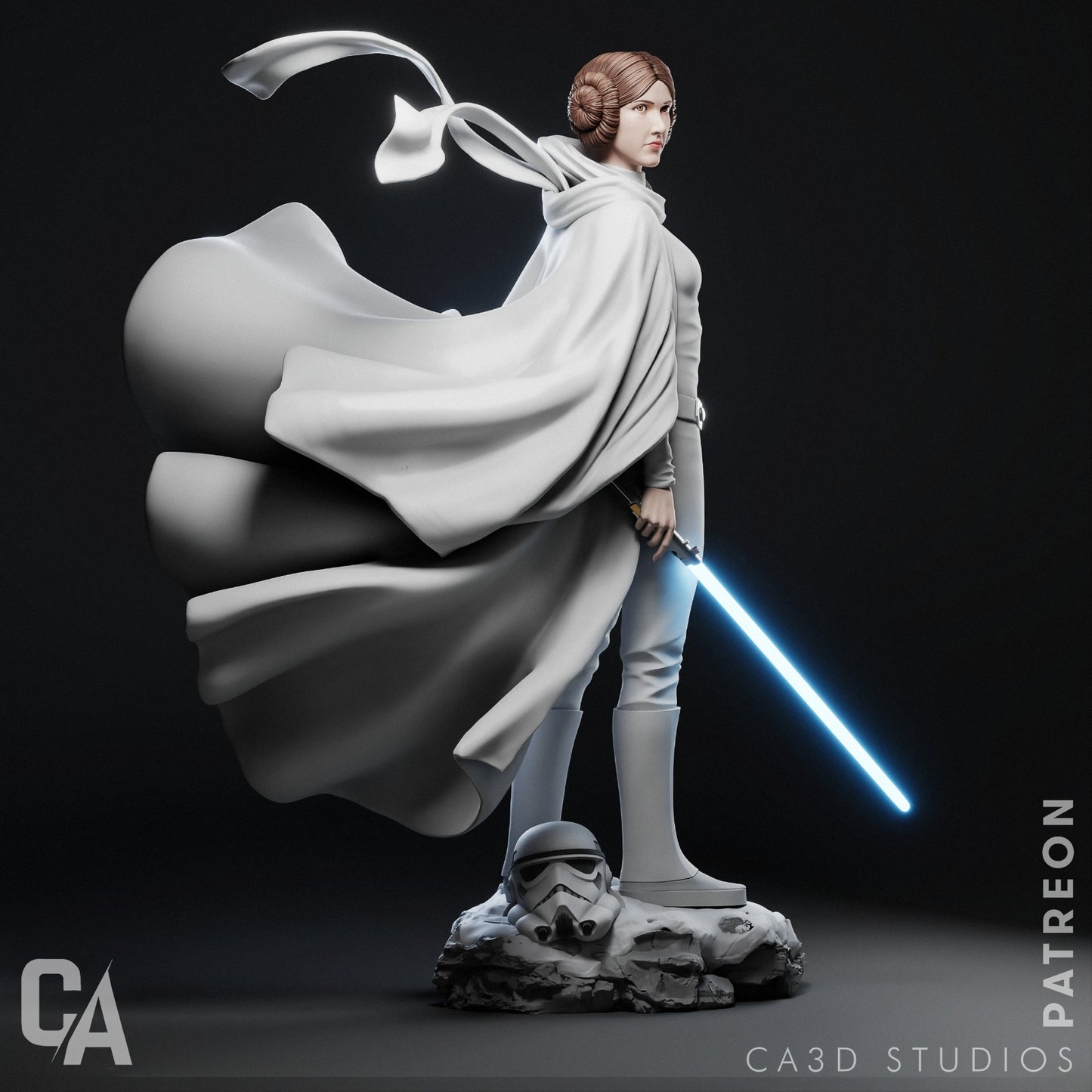 Princess Leia Style Rebel Commander Resin Kit – Unpainted 3D Printed Model Kit