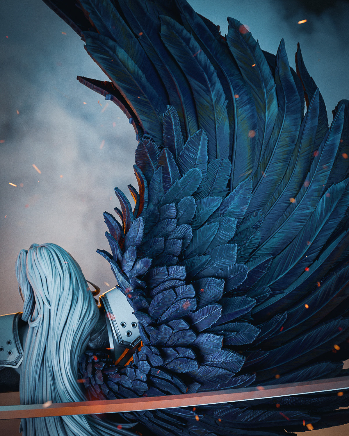 Sephiroth Style One-Winged Angel Resin Kit – Unpainted 3D Printed Model Kit