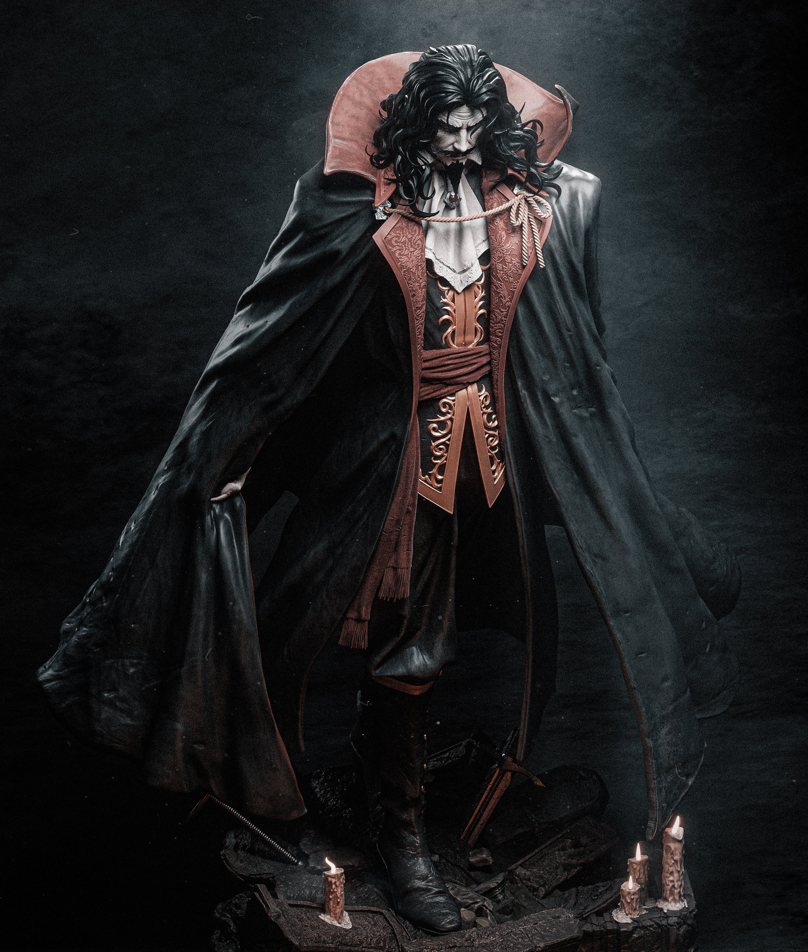 Dracula Style Classic Horror Vampire Unpainted Resin Garage Model