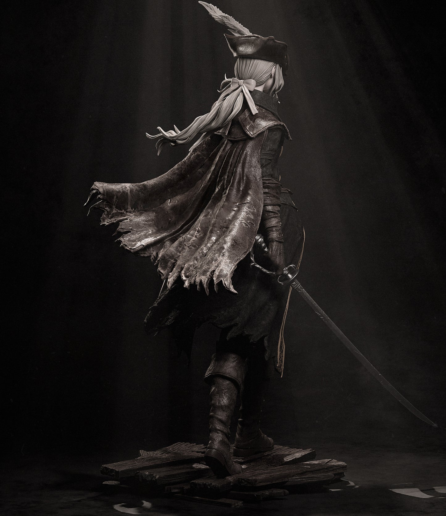 Old Hunter Lady Maria Style Bloodborne Unpainted Resin Garage Kit (1/6-1/12)