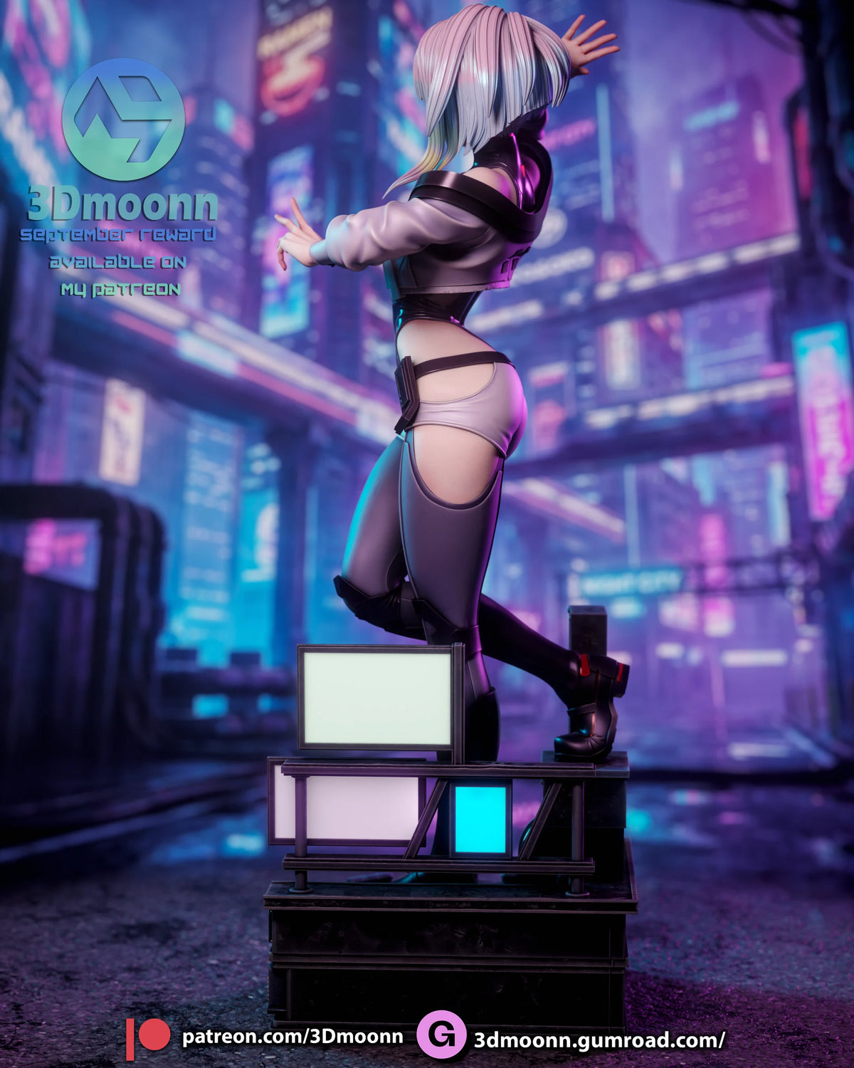 Netrunner Lucy Style Cyberpunk Edgerunners Unpainted Resin Kit (1/6-1/12)