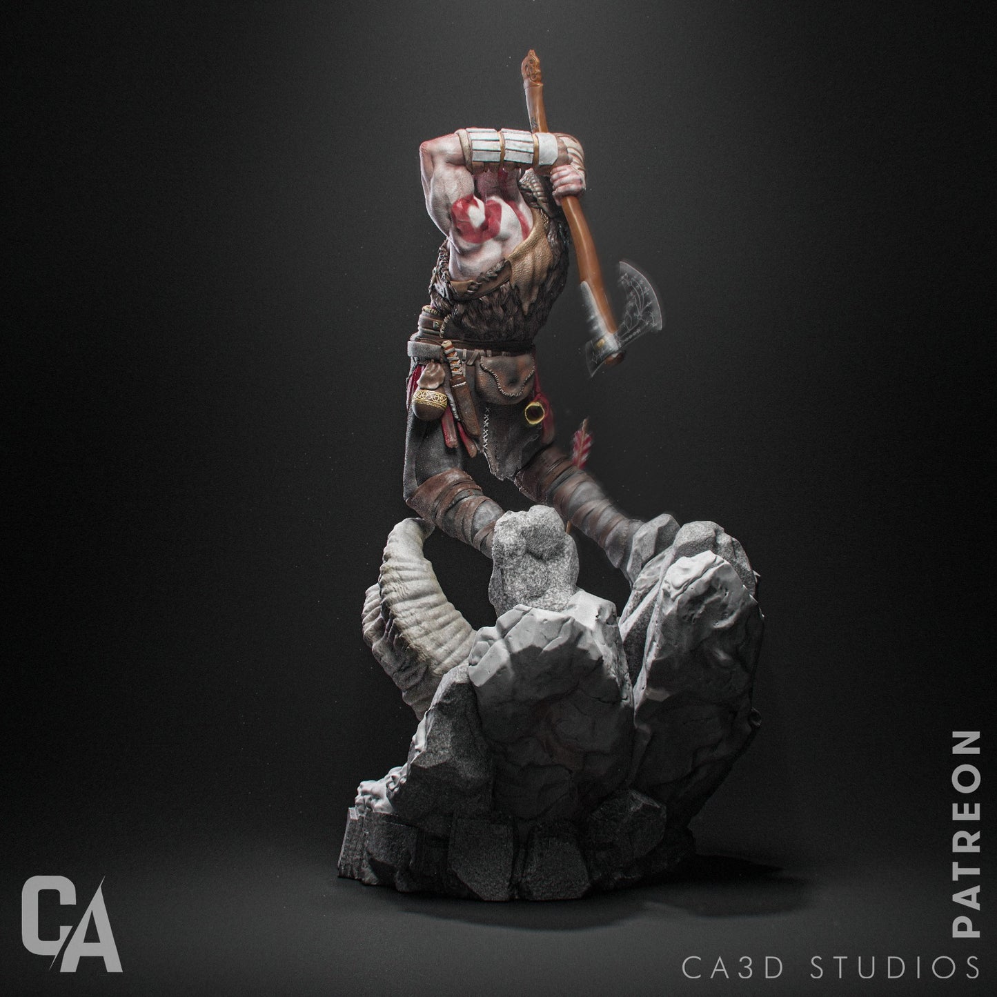 Kratos style Godslayer resin kit – Unpainted 3D Printed Model kit