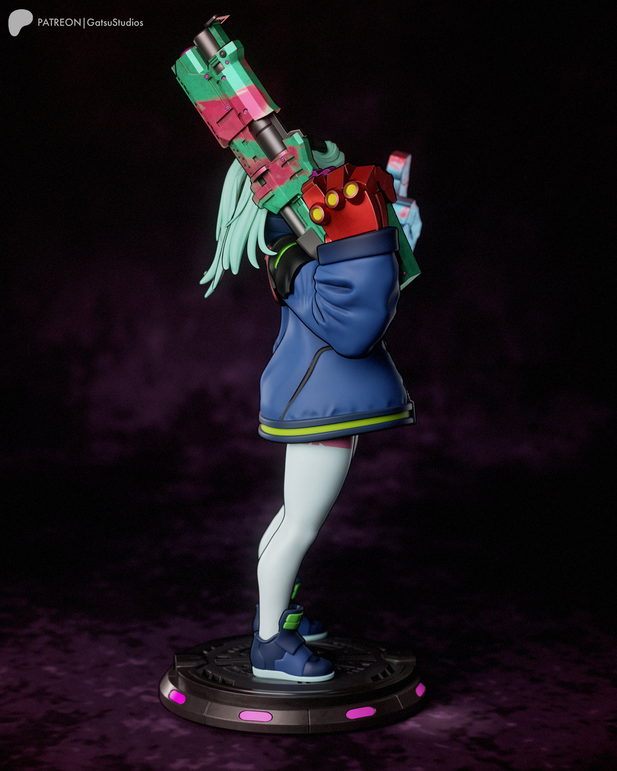 Bubblegum Rebecca Style Cyberpunk Edgerunners Unpainted Resin Kit (1/6-1/12)