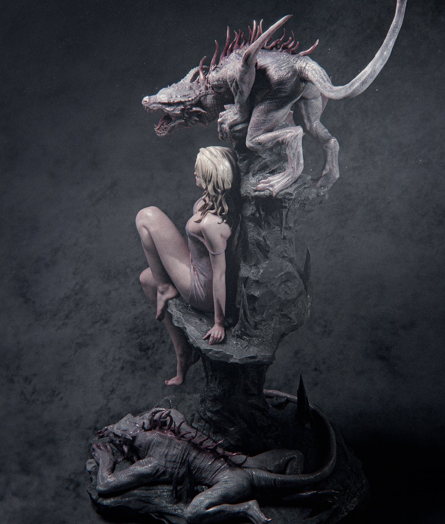Elegy of the Wyrm Dragon Priestess resin kit – Unpainted 3D Printed Model kit