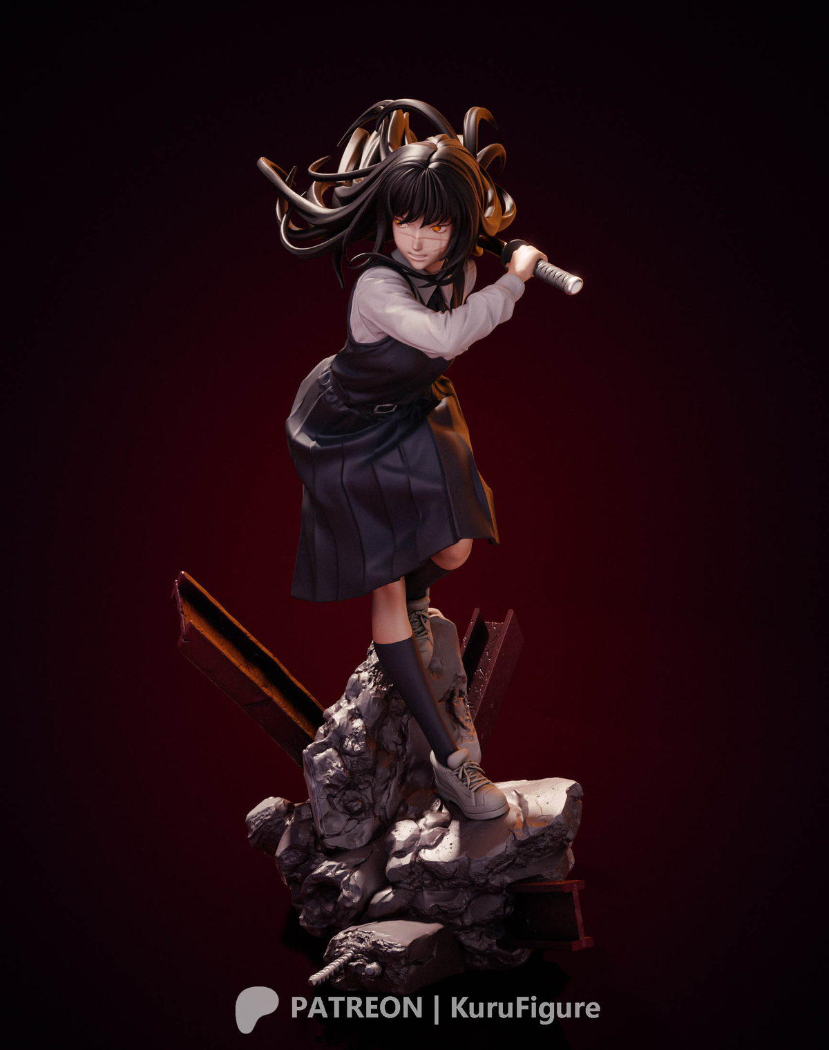 Yoru Asa Mitaka Style Chainsaw Man Unpainted Resin Kit (1/6-1/12)