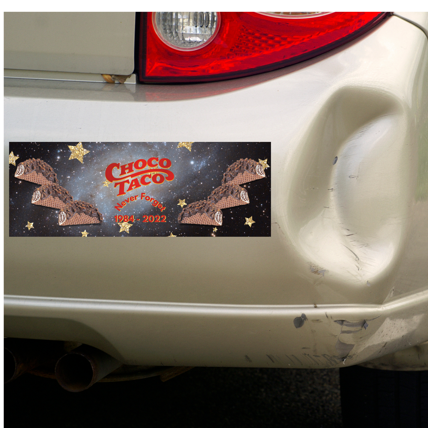 "Never Forget" Choco Taco Tribute Bumper Stickers