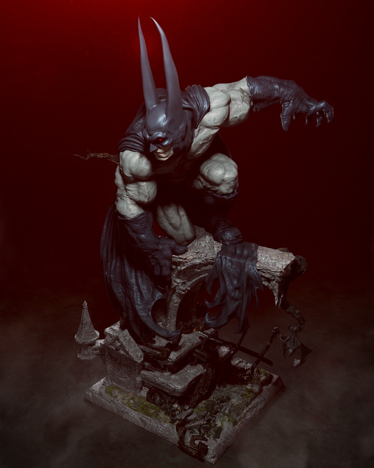 Vampire Batman style Blood Knight Hero resin kit – Unpainted 3D Printed Model kit