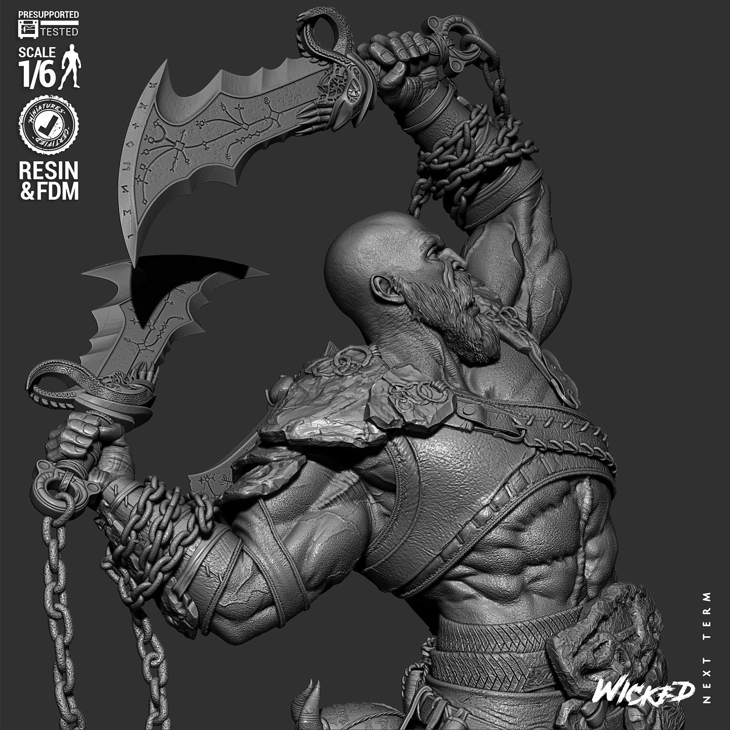 Kratos Blades of Chaos detail – DIY God of War resin figure kit