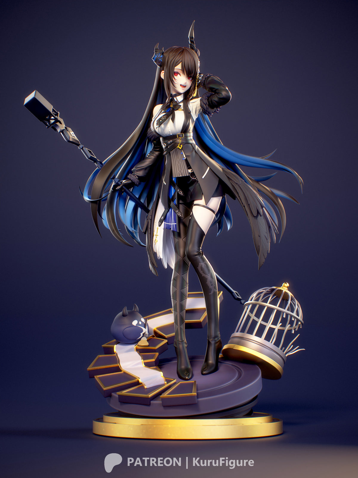 Nerissa Ravencroft Style VTuber Unpainted Resin Kit (1/6-1/12)