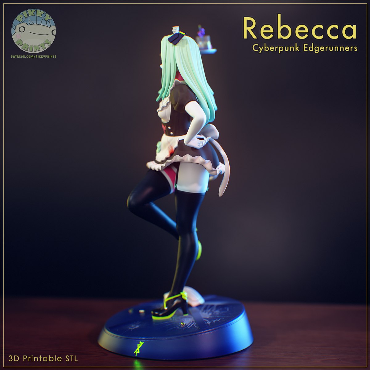 Maid Rebecca Style Cyberpunk Edgerunners Unpainted Resin Garage Kit (1/6-1/12)