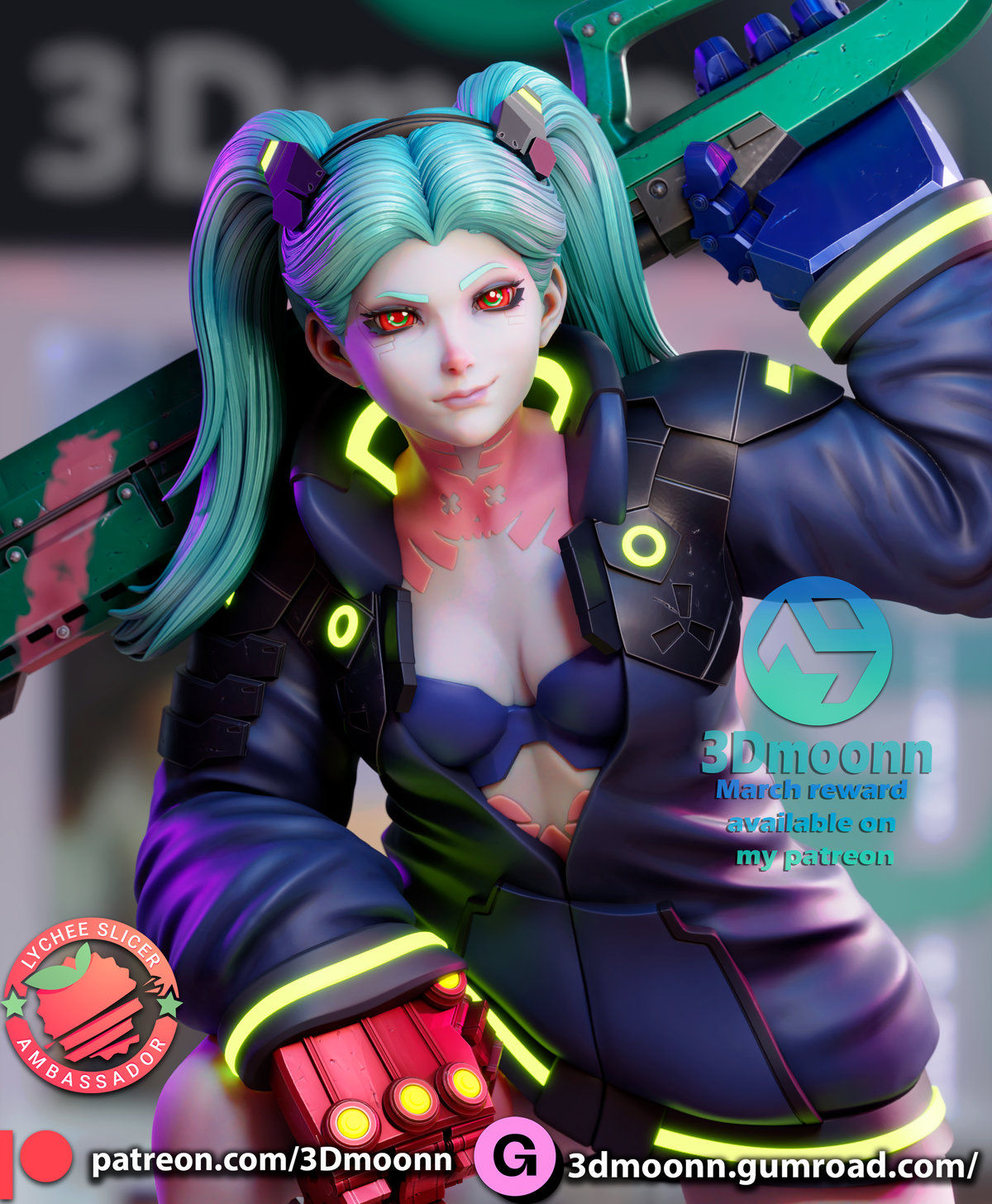 Reloaded Rebecca Style Cyberpunk Edgerunners Unpainted Resin Kit (1/6-1/12)