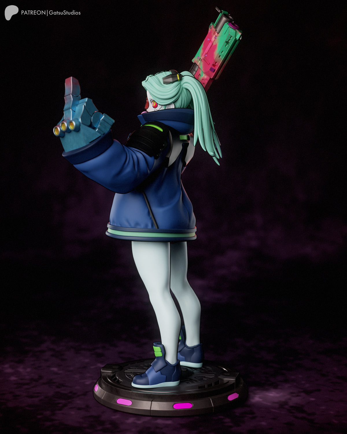 Bubblegum Rebecca Style Cyberpunk Edgerunners Unpainted Resin Kit (1/6-1/12)