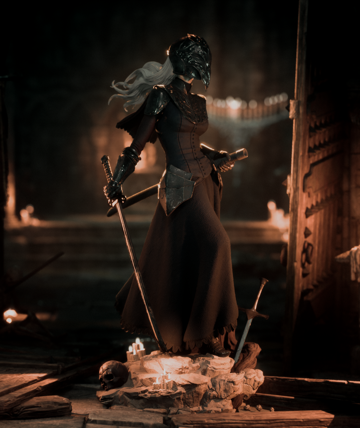 Yuria of Londor Style Dark Souls Unpainted Resin Garage Kit (1/6-1/12)