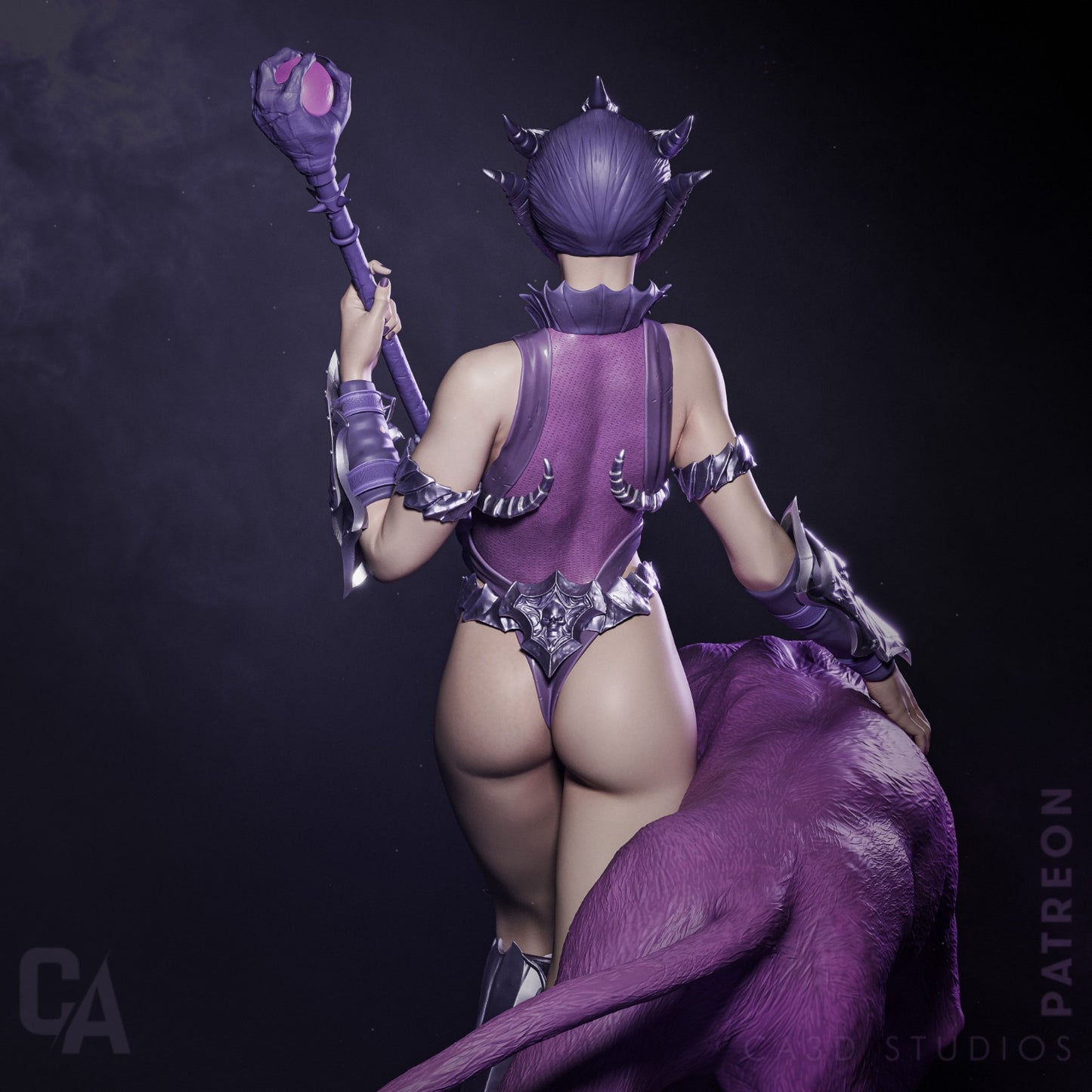 Evil Lyn style Sorceress of Chaos resin kit – Unpainted 3D Printed Model kit