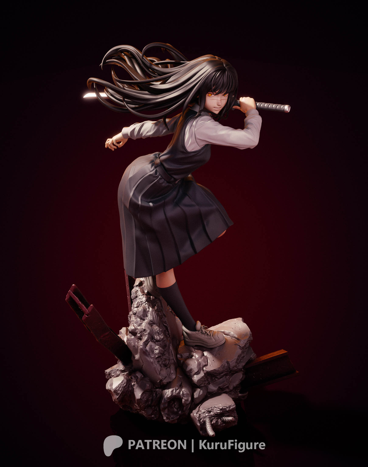 Yoru Asa Mitaka Style Chainsaw Man Unpainted Resin Kit (1/6-1/12)