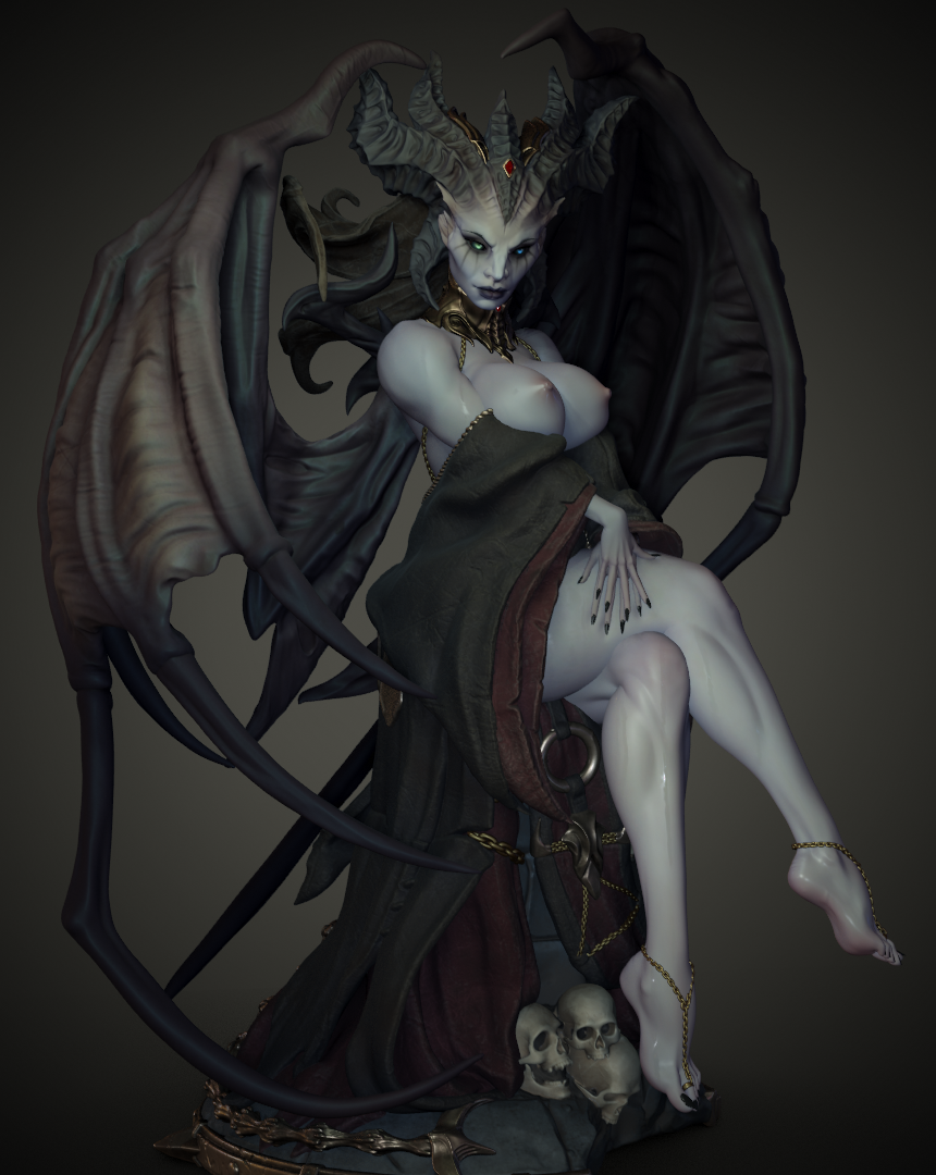 Lilith style Prime Evil Queen Diablo resin kit – Unpainted 3D Printed Model kit