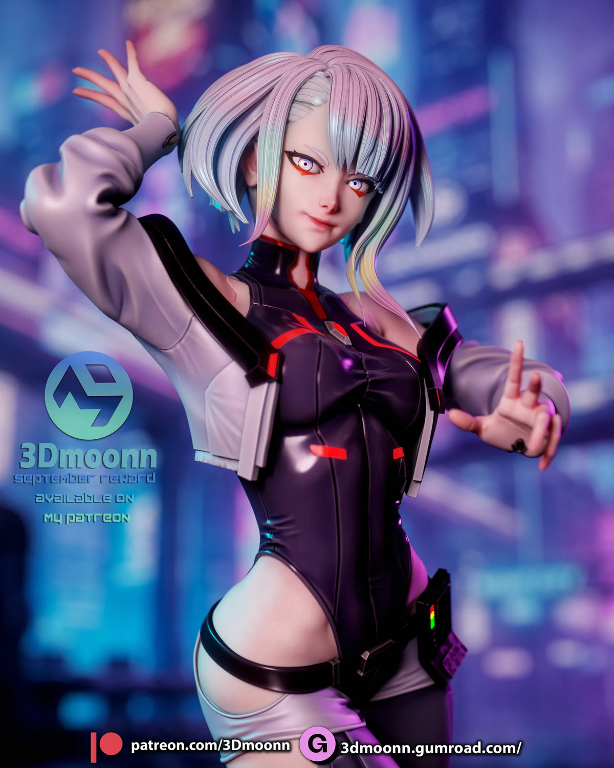 Netrunner Lucy Style Cyberpunk Edgerunners Unpainted Resin Kit (1/6-1/12)