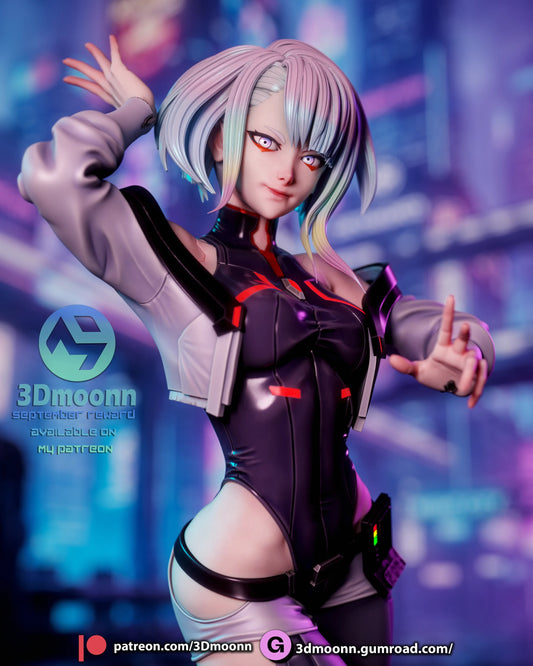 Netrunner Lucy Style Cyberpunk Edgerunners Unpainted Resin Kit (1/6-1/12)