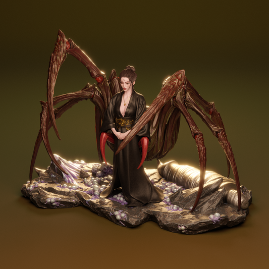 Queen Spider Demon Style Yokai Empress Resin Kit – Unpainted 3D Printed Model Kit