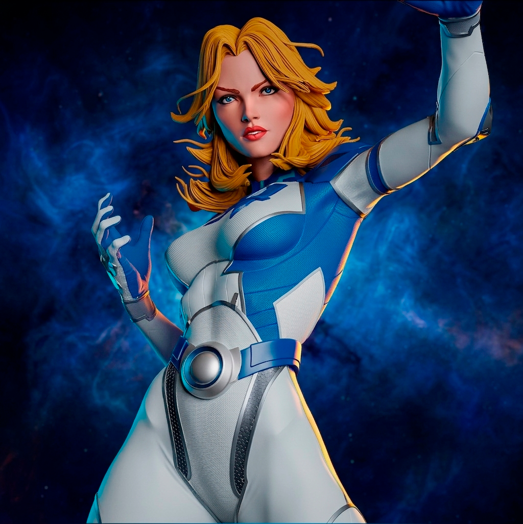 Invisible Woman Style Marvel Unpainted Resin Garage Model Kit (1/6-1/12)