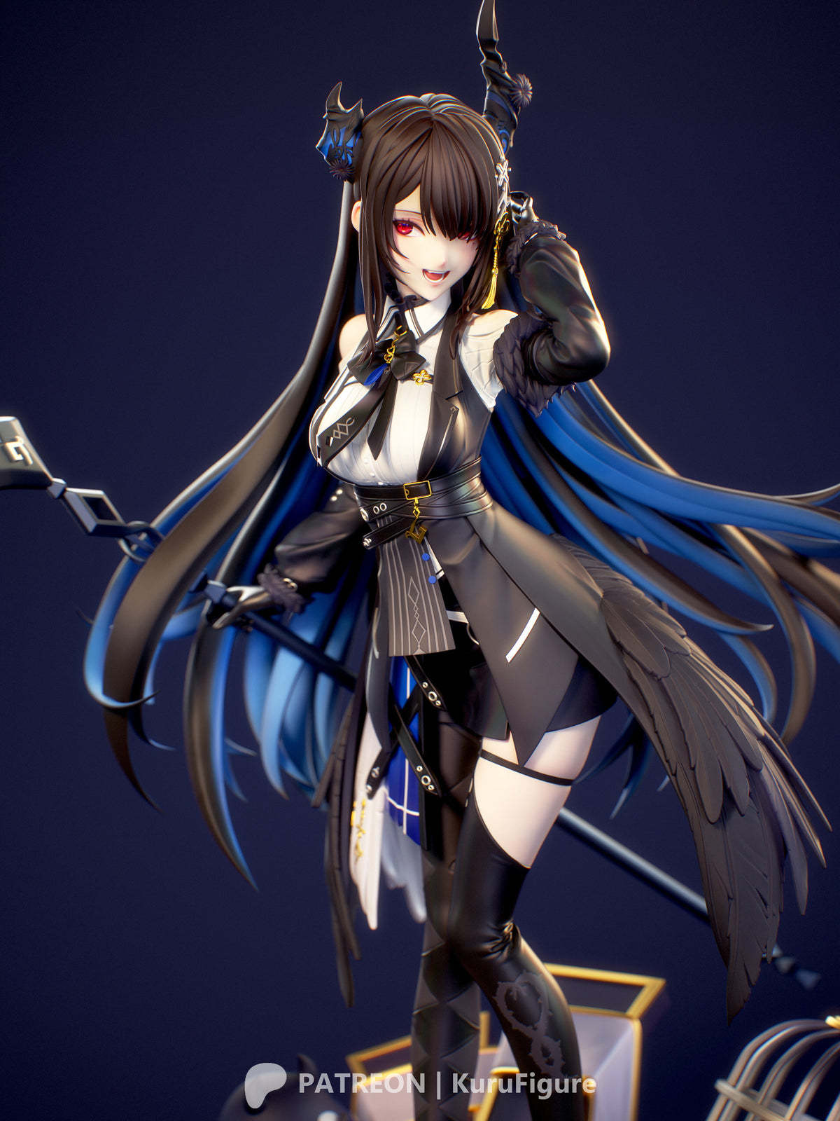 Nerissa Ravencroft Style VTuber Unpainted Resin Kit (1/6-1/12)