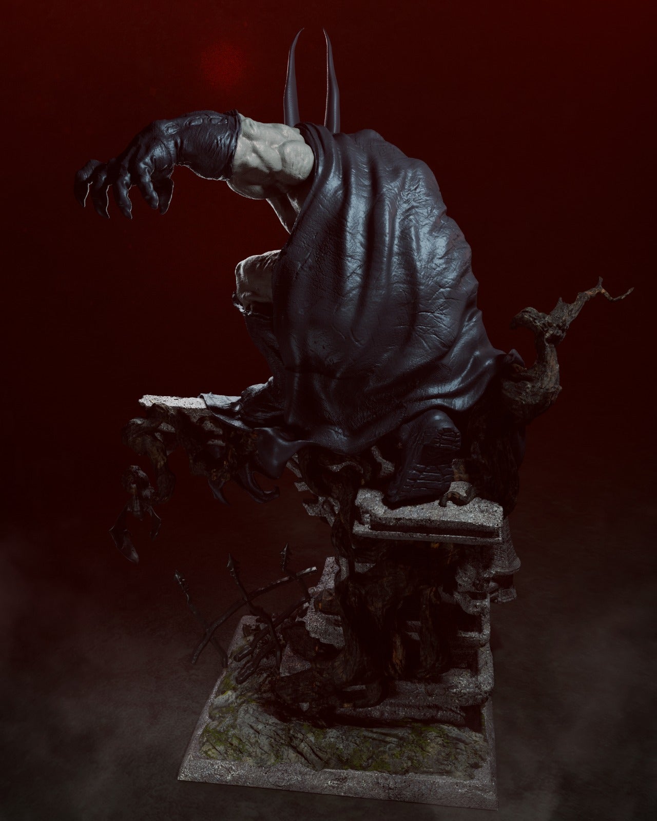 Vampire Batman style Blood Knight Hero resin kit – Unpainted 3D Printed Model kit
