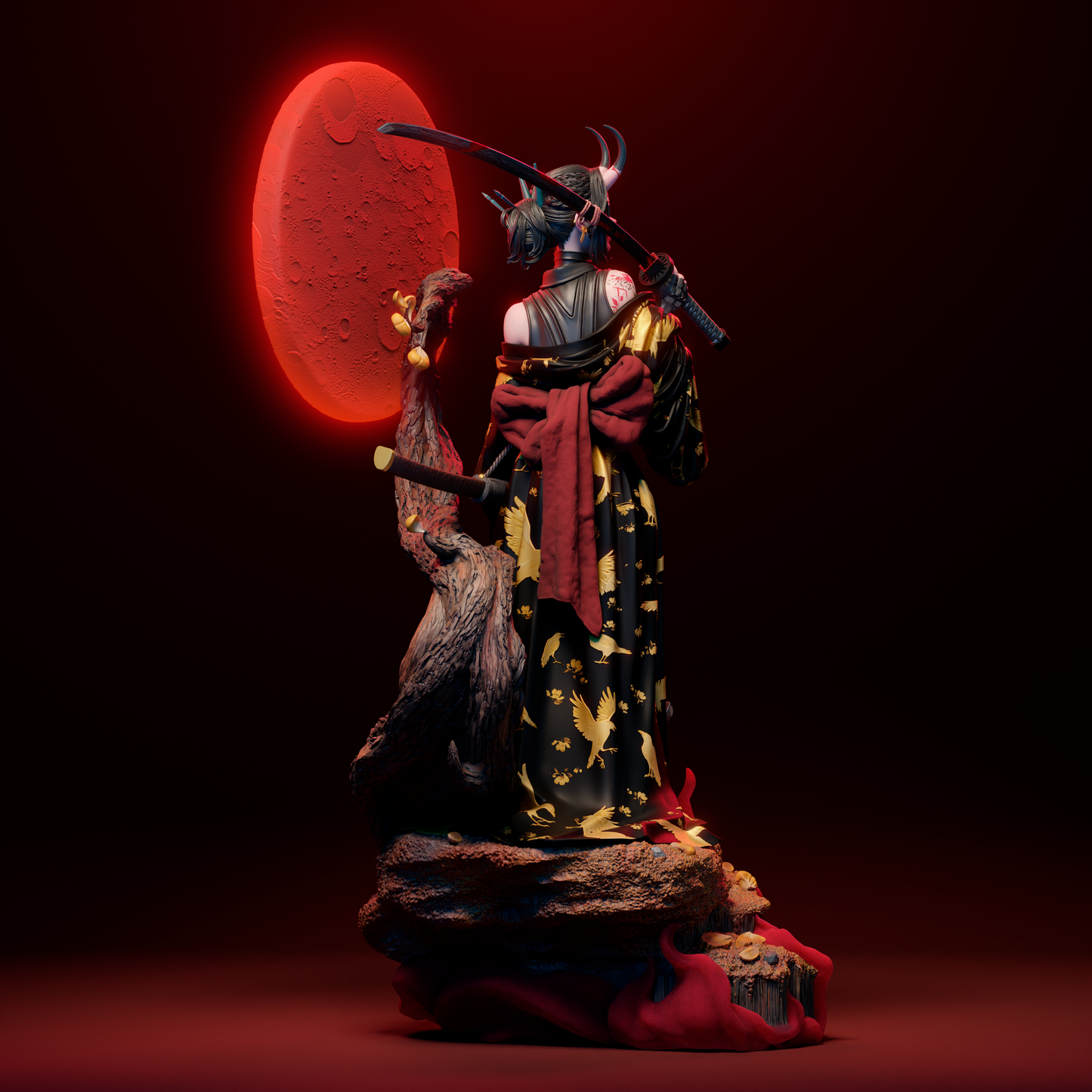 Oni Demonic Warlord resin kit – Unpainted 3D Printed Model kit