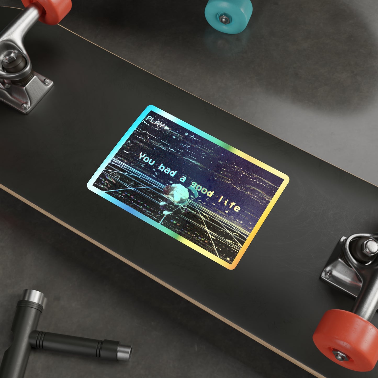 You Had a Good Life Holographic Sticker – Shinji Vaporwave Sad Anime Aesthetic, VHS Lo-Fi Vinyl Decal